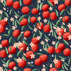 oranges on tree branches seamless pattern vector