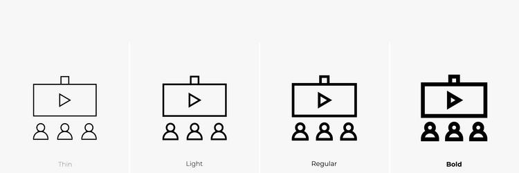 presentation icon thin light regular and bold vector image