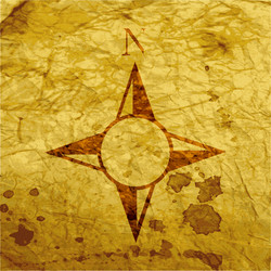 side of the world compass flat modern web button vector image