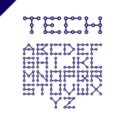 techno type font alphabet digital hi-tech style vector image