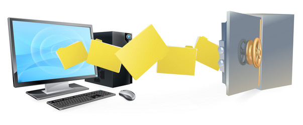 computer safe secure transfer backup vector image