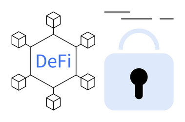 decentralized finance concept with network nodes vector image