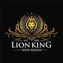 Luxury lion king logo template Royalty Free Vector Image