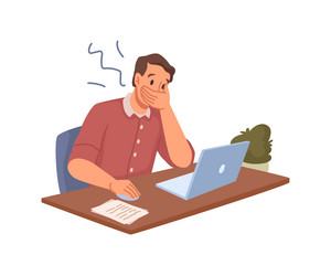 man shocked by bad news watched in internet web vector image
