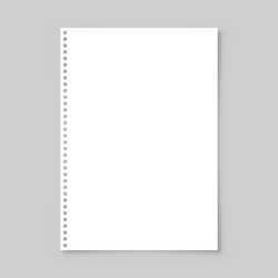 realistic blank paper sheet with shadow in a4 vector