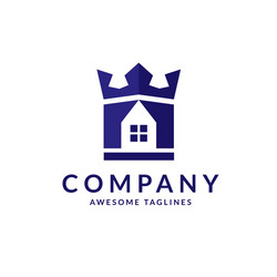 House roof gold company logo Royalty Free Vector Image