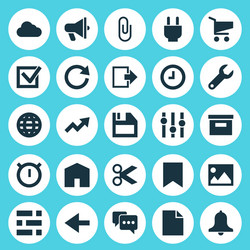 user icons set collection of mark folder exit vector image