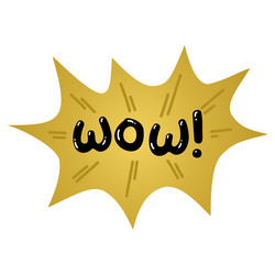 wow comic speech bubble expression text cartoon vector