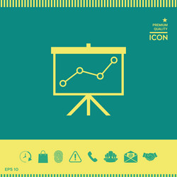 flip-chart projection screen with a graph vector image