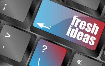 Fresh ideas button on computer keyboard key vector