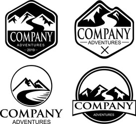 Mountain Adventure Badge - Vintage Style Vector Image