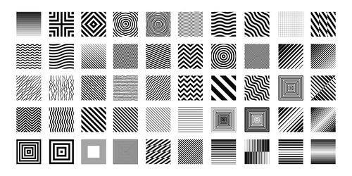 set of geometric square patterns collection vector image