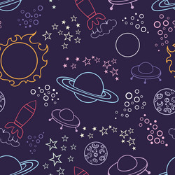 Stylized Space Pattern - Seamless Background vector image