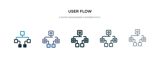 user flow icon in different style two colored vector image