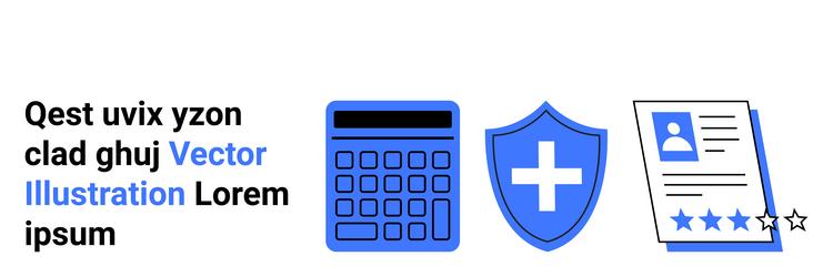 calculator shield with cross and document vector image