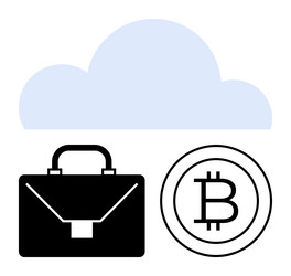cloud computing with cryptocurrency and business vector image