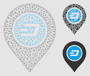 dash map pointer mesh wire frame model vector image