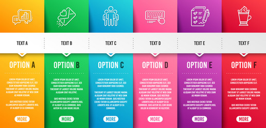 Graph chart survey checklist and group icons set vector