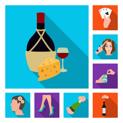 manipulation by hands flat icons in set collection vector image