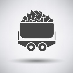 Mine coal trolley icon vector