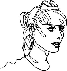 Minimalist Woman Portrait - Sunglasses Vector Image