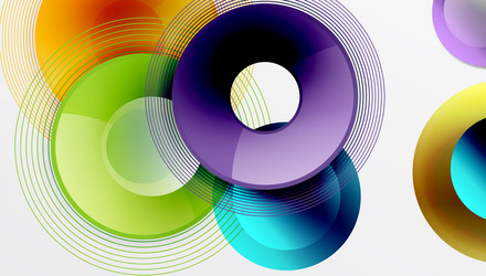 sleek with overlapping circles in vibrant vector image
