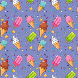 sweet ice cream seamless pattern vector image