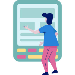 user interface development icon man work on phone vector image