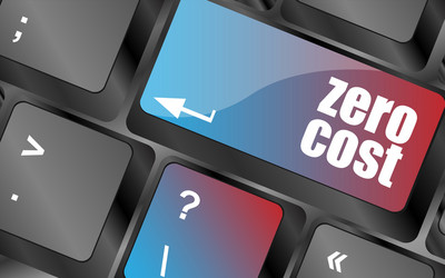 zero cost button on computer keyboard key vector image