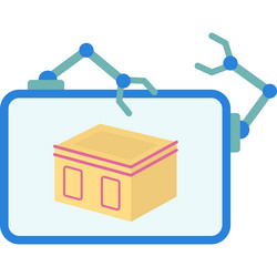 3d modeling icon automated ai program vector image