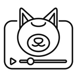 dog video player interface showing streaming vector image