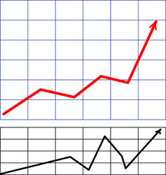 graph with arrow red on white background vector image