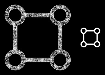 polygonal wire frame mesh square grid nodes vector image