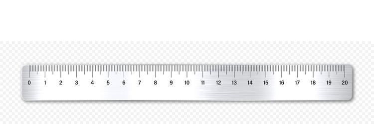 realistic brushed metal ruler with measurement vector image