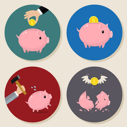 Set of piggy bank vector