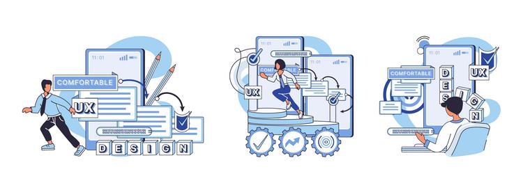 ux design metaphor orchestrator ensuring vector image