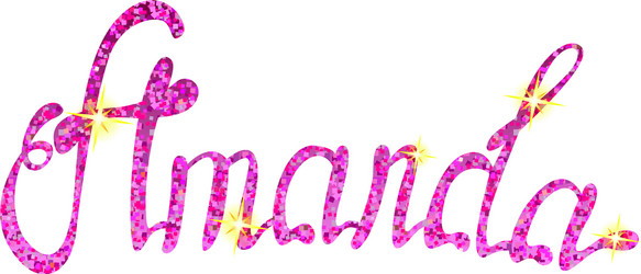 amanda name lettering tinsels vector image