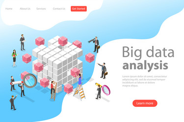 Isometric Data Analysis Concept vector image