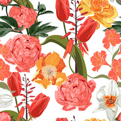 Orange Floral Pattern Vector Image