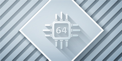 paper cut computer processor with microcircuits vector image