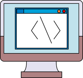 screen monitor computer coding programmer vector image