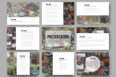 set of 9 templates for presentation slides vector image
