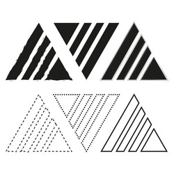 triangle stripe symbol rough geometric shape vector image