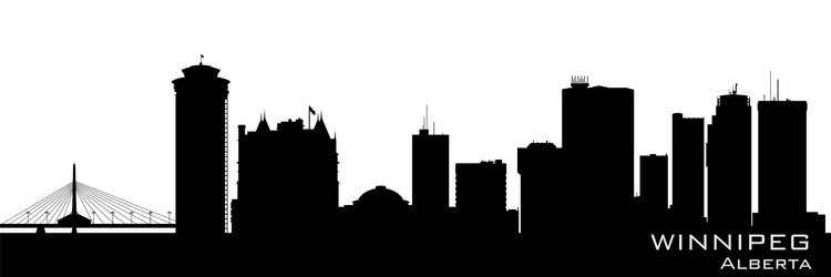 Winnipeg Skyline Silhouette Vector Image
