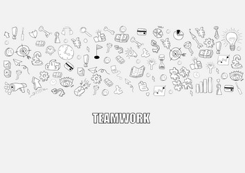 business development doodles objects background vector image