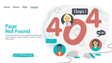 oops 404 error page not found banner internet vector image
