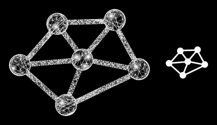 polygonal carcass mesh net links with glare spots vector image