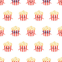 seamless pattern background with popcorn boxes vector image