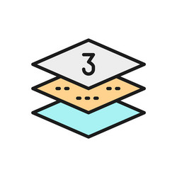 three-layer napkin paper flat color line icon vector image