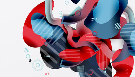 vibrant abstract background overlapping shapes vector image